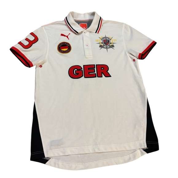 Puma Yachting World Series Germany Heritage Edition‎ Polo White Red Size Medium - Picture 1 of 15